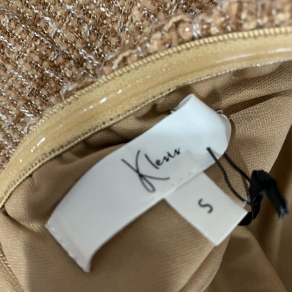 Strapless Bow-Front Mini Dress in Camel - Picture 4 of 5